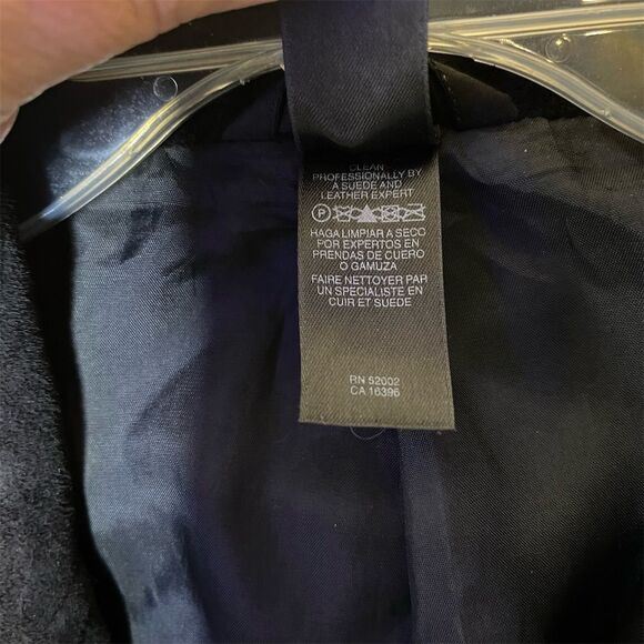 Claiborne Men's Black Suede Blazer 42L Formal Notched Lapel - Picture 4 of 5